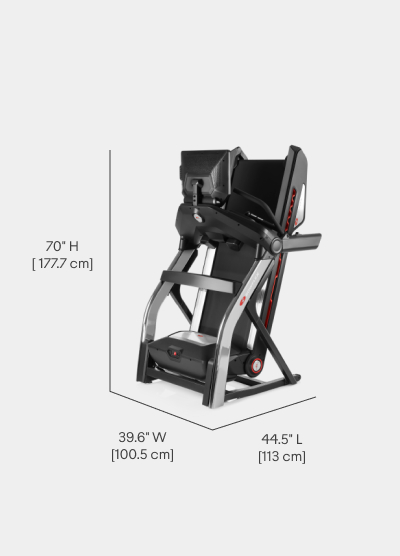 Treadmill 22 Folded Dimensions - Length 44.5 inches, Width 39.6 inches, Height 70 inches